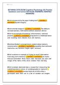 WGU D570 EXAM Cognitive Psychology OA Practice Questions and Correct DETAILED ANSWERS &lpar;VERIFIED ANSWERS&rpar; 