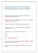 MAINE JOURNEYMAN PLUMBING EXAM QUESTIONS AND ANSWERS