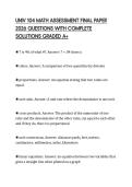 UNIV 104 MATH ASSESSMENT FINAL PAPER 2026 QUESTIONS WITH COMPLETE SOLUTIONS GRADED A&plus;