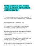 NY REAL ESTATE SALES EXAM GLOSSARY ACTUAL EXAMINATION TEST 2026 SOLVED QUESTIONS GRADED A&plus;
