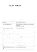 Food Safety Manager Exam Prep Material Newest 2025&sol;2026 Questions And Correct Detailed Answers
