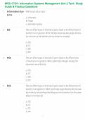 WGU C724 - Information Systems Management Unit 2 Test - Study Guide & Practice Questions