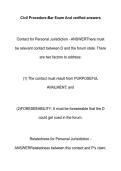 Civil Procedure-Bar Exam And verified answers 