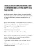VA REGISTERED TECHNICIAN CERTIFICATION COMPREHENSIVE EXAMINATION SCRIPT 2026 FULL MARKING