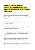 VA REGISTERED TECHNICIAN CERTIFICATION EXAM ACTUAL TEST PAPER 2026 QUESTIONS WITH ANSWERS GRADED A&plus;