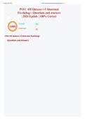 PSYC 435 Quizzes 1-5 Abnormal Psychology &vert; Questions and Answers &vert; 2026 Update &vert; 100&percnt; Correct