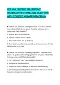 PCT NHA CERTIFIED PHLEBOTOMY TECHNICIAN TEST BANK 2026 QUESTIONS WITH CORRECT ANSWERS GRADED A&plus;