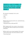 THEORETICAL BASIS FOR NURSING 6TH EDITION FINAL PAPER 2026 COMPLETE QUESTIONS AND DETAILED ANSWERS GRADED A&plus;