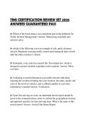 TIMS CERTIFICATION REVIEW SET 2026 ANSWERS GUARANTEED PASS