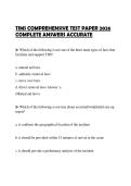 TIMS COMPREHENSIVE TEST PAPER 2026 COMPLETE ANSWERS ACCURATE