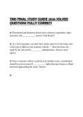 TIMS FINAL STUDY GUIDE 2026 SOLVED QUESTIONS FULLY CORRECT