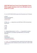 OSSF DR Final Exam Newest Exam Preparation Newest With Complete Questions And Correct Detailed Answers&vert; Brand New Version