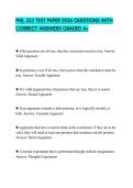 PHIL 333 TEST PAPER 2026 QUESTIONS WITH CORRECT ANSWERS GRADED A&plus;