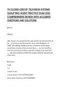 TN CLOSED-CIRCUIT TELEVISION SYSTEMS QUALIFYING AGENT PRACTICE EXAM 2026 COMPREHENSIVE REVIEW WITH ACCURATE QUESTIONS AND SOLUTIONS