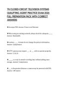 TN CLOSED-CIRCUIT TELEVISION SYSTEMS QUALIFYING AGENT PRACTICE EXAM 2026 FULL PREPARATION PACK WITH CORRECT ANSWERS