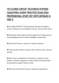 TN CLOSED-CIRCUIT TELEVISION SYSTEMS QUALIFYING AGENT PRACTICE EXAM 2026 PROFESSIONAL STUDY SET WITH DETAILED Q AND A
