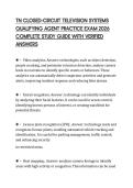 TN CLOSED-CIRCUIT TELEVISION SYSTEMS QUALIFYING AGENT PRACTICE EXAM 2026 COMPLETE STUDY GUIDE WITH VERIFIED ANSWERS