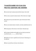 TN MASTER BARBER 1010 EXAM 2026 PRACTICE QUESTIONS AND ANSWERS