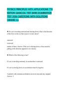 PHYSICS PRINCIPLES WITH APPLICATIONS 7TH EDITION GIANCOLI TEST BANK EXAMINATION TEST 2026 QUESTIONS WITH SOLUTIONS GRADED A&plus;