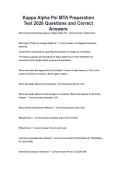 Kappa Alpha Psi MTA Preparation Test 2026 Questions and Correct Answers