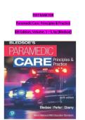 Test Bank for Paramedic Care - Principles & Practice ED&period;6 Volume 1-5 by Bryan Bledsoe&comma; Robert Porter & Richard Cherry&period;COMPLETE&comma; Elaborated and Latest Test Bank &period; ALL Chapters Included - Reviewed&sol;Updated 2023 5&ast; Rated