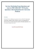 Services Marketing Exam Questions 2026-2027