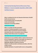 Community Nursing External Resources Prep - Midterm 1 Exam Complete Questions With 100&percnt; Verified Answers