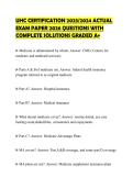 UHC CERTIFICATION 2023&sol;2024 ACTUAL EXAM PAPER 2026 QUESTIONS WITH COMPLETE SOLUTIONS GRADED A&plus;