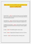 Idaho Life Insurance final exam questions and answers verified 100 &percnt;
