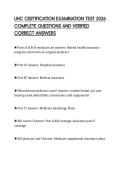 UHC CERTIFICATION EXAMINATION TEST 2026 COMPLETE QUESTIONS AND VERIFIED CORRECT ANSWERS