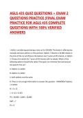 AGLS 435 QUIZ QUESTIONS &plus; EXAM 2 QUESTIONS PRACTICE &lpar;FINAL EXAM PRACTICE FOR AGLS 435 COMPLETE QUESTIONS WITH 100&percnt; VERIFIED ANSWERS