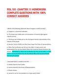 POL 101- CHAPTER 11 HOMEWORK COMPLETE QUESTIONS WITH 100&percnt; CORRECT ANSWERS