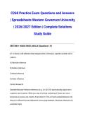 C268 Practice Exam Questions and Answers &vert; Spreadsheets Western Governors University &vert; 2026&sol;2027 Edition &vert; Complete Solutions Study Guide