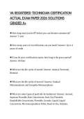 VA REGISTERED TECHNICIAN CERTIFICATION ACTUAL EXAM PAPER 2026 SOLUTIONS GRADED A&plus;