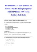 Relias Pediatric A v1 Exam Questions and Answers &vert; Pediatric Nursing Competency &vert; 2026&sol;2027 Edition &vert; 100&percnt; Correct Solutions Study Guide