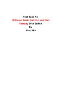 Williams&rsquo; Basic Nutrition & Diet Therapy 16th Edition Test Bank &ndash; 2026&sol;2027 Complete PDF