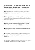 VA REGISTERED TECHNICIAN CERTIFICATION TEST PAPER 2026 PRACTICE SOLUTION SET