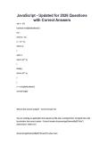 JavaScript - Updated for 2026 Questions with Correct Answers
