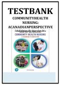 Test Bank For Community Health Nursing&colon;A Canadian Perspective 6th Edition Author&colon;Stamler And Yiu All Chapters&lbrace;1-33&rcub; 100&percnt; Complete With Verified Questions And Answers