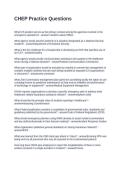 CHEP Practice Questions and Answers Fully Solved