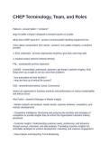 CHEP Terminology&comma; Team&comma; and Roles&period; Questions and Answers 100&percnt; Verified