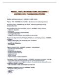 PNH301 - TEST 2 WITH QUESTIONS AND CORRECT ANSWERS 100&percnt; VERIFIED 2026 UPDATE&excl;&excl;