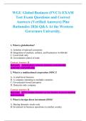 WGU Global Business &lpar;FVC1&rpar; EXAM  Test Exam Questions and Correct  Answers &lpar;Verified Answers&rpar; Plus  Rationales 2026 Q&A At the Western  Governors University