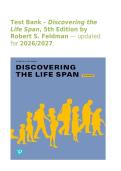 Test Bank &ndash; Discovering the Life Span&comma; 5th Edition by Robert S&period; Feldman &mdash; updated for 2026&sol;2027&period;