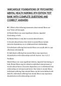 VARCAROLIS&rsquo; FOUNDATIONS OF PSYCHIATRIC MENTAL HEALTH NURSING 8TH EDITION TEST BANK WITH COMPLETE QUESTIONS AND CORRECT ANSWERS