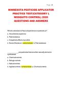MINNESOTA PESTICIDE APPLICATOR PRACTICE TEST&lpar;CATEGORY L MOSQUITO CONTROL&rpar; 2026 QUESTIONS AND ANSWERS 