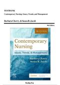 Test Bank for Contemporary Nursing&colon; Issues&comma; Trends&comma; and Management&comma; 9th Edition by Cherry & Jacob &vert; Complete Exam Prep with 1&comma;000&plus; Chapter Questions & Answers &vert; NCLEX-RN&comma; Leadership&comma; Policy&comma; Ethics & Career Development