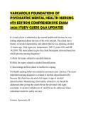 VARCAROLIS FOUNDATIONS OF PSYCHIATRIC MENTAL HEALTH NURSING 8TH EDITION COMPREHENSIVE EXAM 2026 STUDY GUIDE Q&A UPDATED