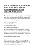VARCAROLIS FOUNDATIONS OF PSYCHIATRIC MENTAL HEALTH NURSING PRACTICE ASSESSMENT 2026 CERTIFICATION EVALUATION EXPERT CHECKED