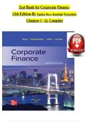 Test Bank for Corporate Finance 13th Edition By Stephen Ross&comma; Randolph Westerfield&comma; Jeffrey Jaffe&comma; Bradford Jordan